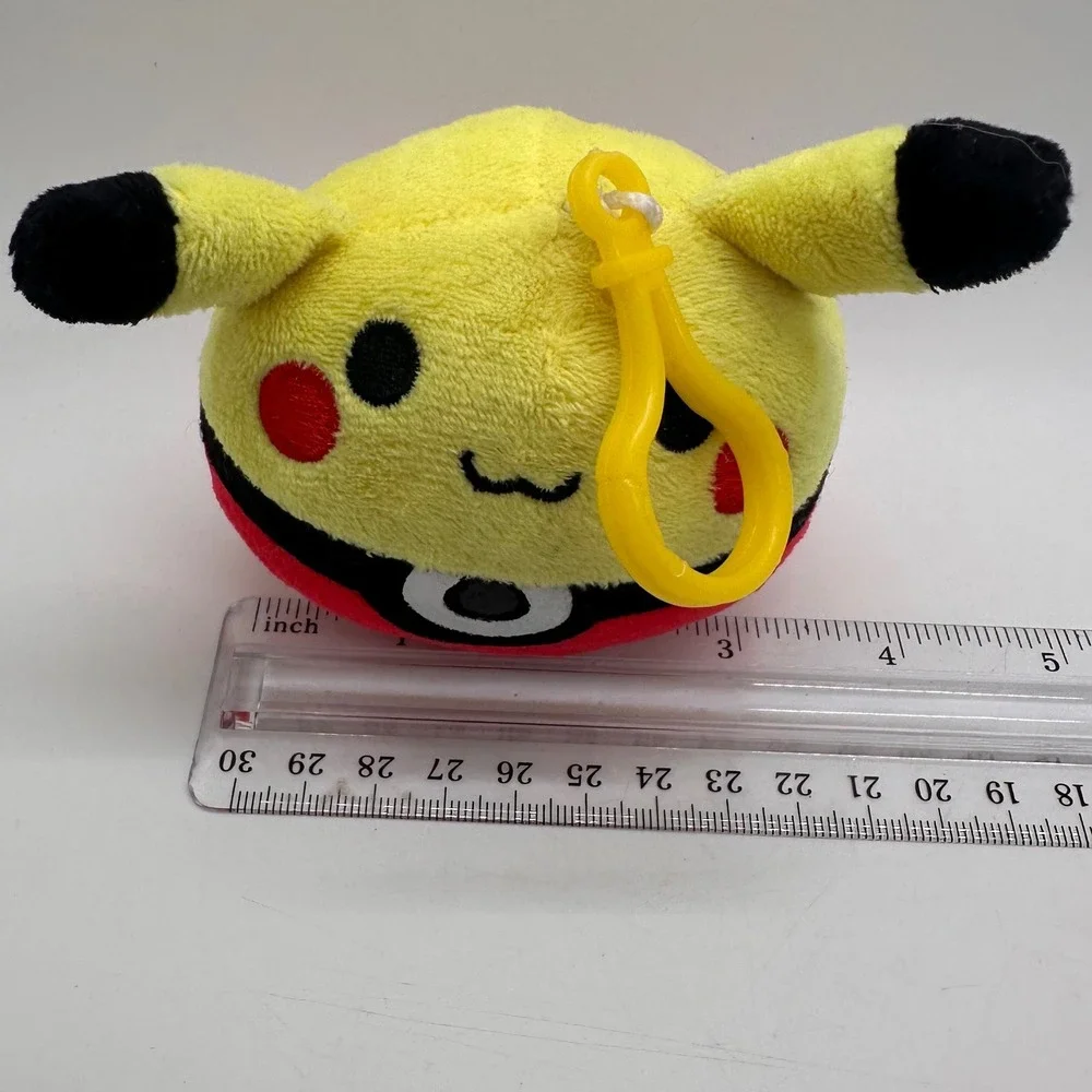 Pokemon Pikachu Plush‎ Ball Clip On Keychain Cute Character Toy Stuffed Gamer